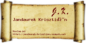 Jandaurek Krisztián névjegykártya